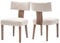 chairus Lot de 2 Chaises de Salle à Manger en Lin Chaise Rembourrées pour Cuisine Salon sans Accoudoirs Chaise d’Appoint de Pieds en Bois (Beige)