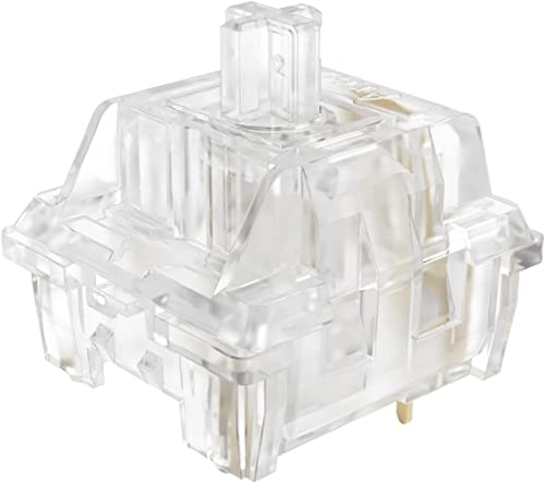 Akko - Switch CS per tastiera meccanica, lineari e tattili, 3 pin, 43 gf, antipolvere, resistenti agli spruzzi, slot LED RGB, copertura trasparente al 100%, per tastiera MX (45 pezzi, cristallo)
