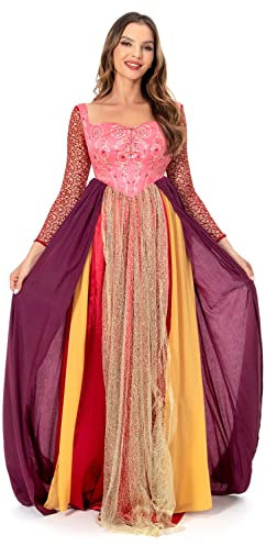 Nasfotim Damen Sarah Sanderson Kostüm Erwachsene Plus Size Kleid Mary Sanderson Kostüm Cosplay Hexenrock Outfit für Halloween (Sarah Sanderson, S)