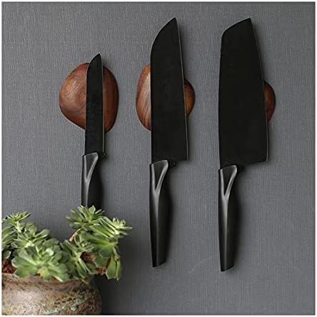 Knife Blocks Perforation-Free Wall-Mounted Knife Holder, Walnut Magnetic Kitchen Knife Block，for Home Kitchen Utensil Holder Decorative Knife Holders,3 Pack,superiorquality6
