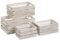 LOLAhome Set de 4 Cajas organizadoras de Madera, Almacenamiento, 4 tamaños (Gris)