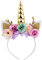 Nishine Einhorn Horn Floral Stirnband Glitter Ohren Pony Kopfbänder Tiara für Mädchen Party Geburtstag Cosplay(Gold&Mint)