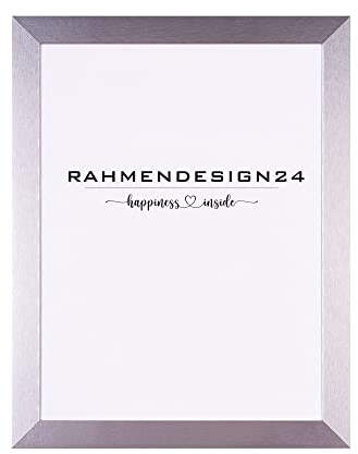 Rahmendesign24 Bilderrahmen London 75x98 Silber (hochglanz) Fotorahmen, Wechselrahmen, Posterrahmen, Puzzlerahmen