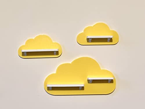 PsGreen 3er Wolken-Set passend/Kompatibel für die Toniebox Toniefiguren (Gelb)