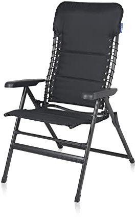 Campart Klappstuhl Mollema – Für bis zu 120 kg – Rückenlehne 7-Fach verstellbar – Kunststoff – Anthrazit – CH-0696