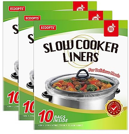 ECOOPTS Lot de 30 sacs de cuisson pour mijoteuse de 3 à 8,5 l