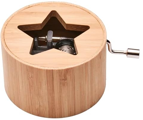Spieluhr aus Bambus mit dem Winterlied: Jingle Bells (Mini-Drehorgel, Spieldose, Musik Box)