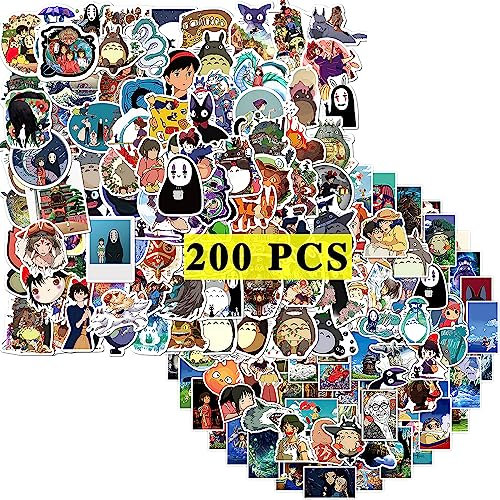Pounchi Japanische Anime-Aufkleber (200 Stück) niedliche Cartoon-PVC-Aufkleber, Geschenke für Laptop, Wasserflasche, Skateboard, Partyzubehör, Dekorationen, Teenager, Kinder