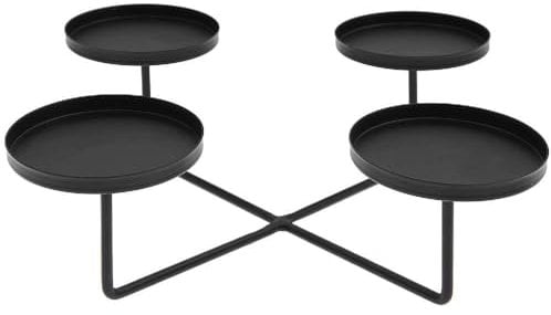 Metall-Kerzenhalter für 4 Stumpenkerzen, schwarz