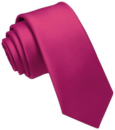 JEMYGINS Cravate Homme en Soie 6CM Étroit Slim Plusieurs Couleurs Disponibles Décontractée Compris Boîte rose vif