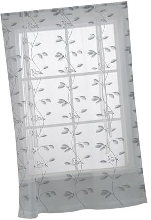 Cabilock 1stück Elegante Weiße Gardine Aus Transparentem Voile Mit Blumenstickerei Installieren Für Wohnzimmer Und Schlafzimmer Halbtransparent Und Luftdurchlässig