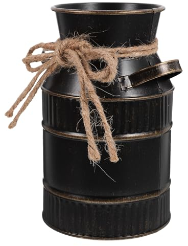 Luxshiny Vintage Eisenblumen-vase Robuste Deko-vase Für Blumenarrangements Stilvolles Zuhause Büro Für Rustikale Und Moderne Einrichtung Mit Griff