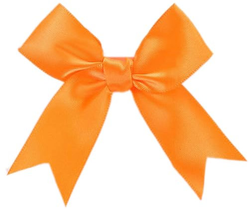 50 Stk 8.5x8.5cm Satinband Schleifen,Satin Band Deko Schleifen Fertigschleife Geschenkschleifen für DIY Handwerk Hochzeit Weihnachten Valentinstag Deko Karte Herstellung von Verzierungen,Orange