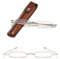 Viseng mini gafas de lectura de metal estrecho con fundas de cuero pequeñas y portátiles 1.0