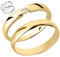 Ardeo Aurum Trauringe Paar aus 375 Gold Weißgold mit 0,07 ct Diamant Brillant Spannfassung