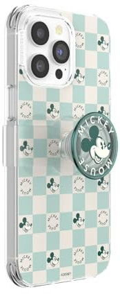 PopSockets iPhone 14 Pro Max Case with Phone Grip and Slide Compatible with MagSafe, Phone Case for iPhone 14 Pro Max, Wireless Charging Compatible, Disney - Mickey Mouse Classic Check