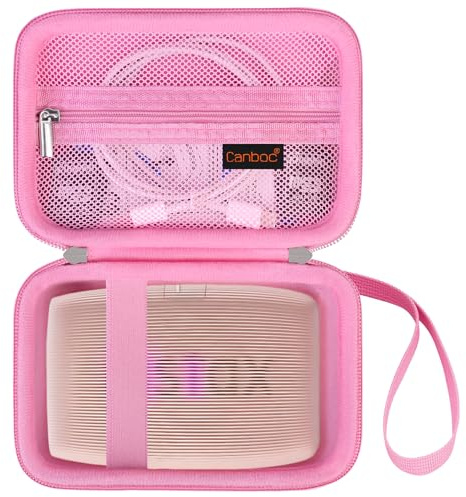 Canboc Hard Case for Fujifilm Instax Mini Printer, Mesh Pocket for Instax Mini Instant Film and Cable, Deep Pink