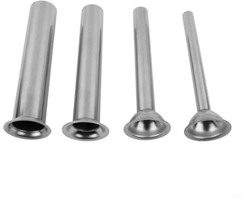 4 Stück Wursttrichter Stuffer Edelstahl Wurstfüllröhren Wurstfüllwerkzeug Wurstfüller Röhren Ersatzteile für Fleischwolf (5,4 cm)