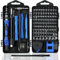 OSDUE 124 in 1 Set di Cacciaviti, Professionali Cacciaviti Kit Mini Magnetici Riparazione Set per Occhiali Orologio Elettronica Precisione Giraviti Strumenti di Smontaggio per Switch PS4 Blu