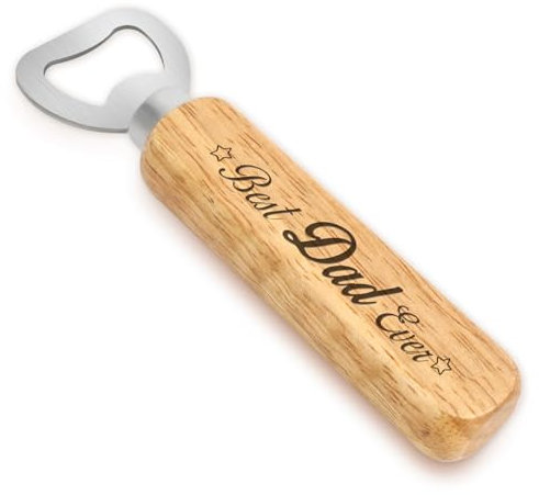 CDIXlmuz Wooden Bottle Opener, Dad Gifts, Brown, Unpolished, 14 x 2.7cm