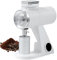Electric Coffee Grinder, 250W Coffee Bean Grinder with 45 Grind Settings & Timer, 600-1500rpm, 30g Spice Grinder with 74MM Flat Titanium Burr, for Coffee Beans, Spices, and Grains white