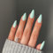SXVME Mint Green False Nails Medium, Acrylic Press on Nails Almond Solid Color Full Cover Fake Nails Medium Stiletto Stick on Nails for Women DIY Nail Art 24 Pcs