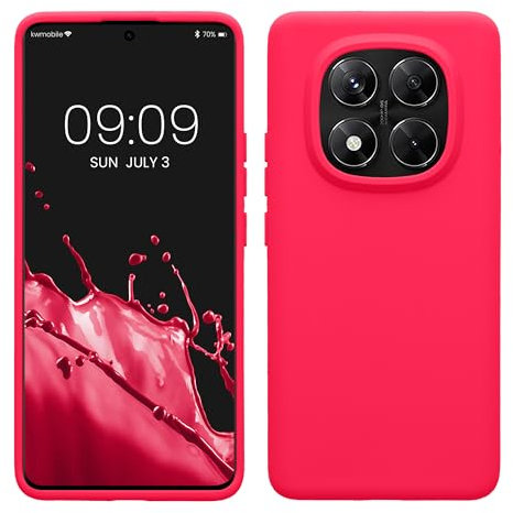 kwmobile Cover per Xiaomi Redmi Note 14 Pro 5G / Redmi Note 14 Pro+ 5G / Poco X7 Custodia - Back Case per Smartphone in Silicone TPU - Protezione Gommata - rosa shocking