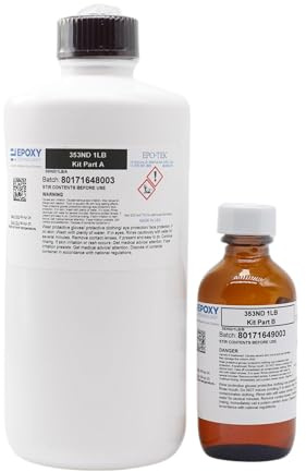 EPO-TEK 353ND 1 lb Kit High Temperature Epoxy Resin for Semiconductor Optic Fiber Electronic Use Muti Application Two Parts A+B UHV Seal Wafer Bonding MEM Device Epoxy Technology