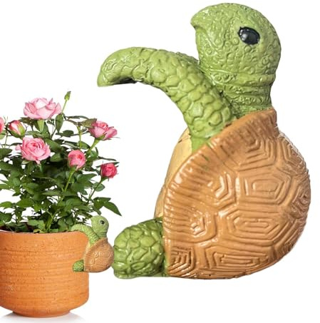 Gwtdtoad Planta de Maceta Animal, Hugger, Figura de Abrazadera de macetas, Regalización de Tortugas de Resina para plantador, Lindo Abrazadera de Flores de Animales de Animales, para el Patio de