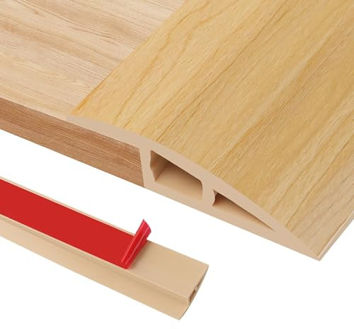 200cm Self-Adhesive Carpet Door Strips, PVC Door Threshold Strip for Height 7-10mm Carpet, Laminate Floor and Tile Thresholds, Doorways, Edges and Scooters(A5010,Raw Wood Grain)