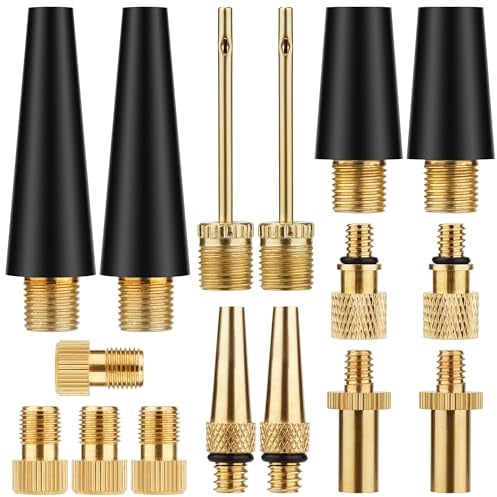 DDJ Fahrrad Presta Schrader Ventil Adapter Messing DV AV SV Konverter Ballpumpe Inflation Nadel Luftpumpe Nadel Set Geeignet für Alle Fahrräder, Sportbälle und Aufblasbare Ausrüstung