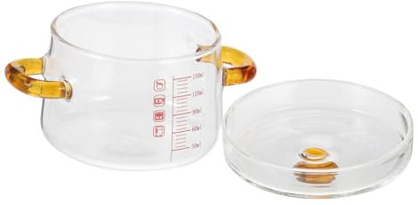 BEBEMOKO Casserole Verre Transparent Double Poignées Pot de Cuisine Aux Températures Élevées pour Cuisson Bain Rôtisserie Ustensile pour Réunions Familiales
