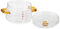 BEBEMOKO Casserole Verre Transparent Double Poignées Pot de Cuisine Aux Températures Élevées pour Cuisson Bain Rôtisserie Ustensile pour Réunions Familiales
