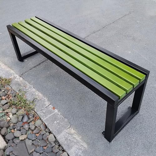 yurstcggh Gartenbank Holz Wetterfest,Terrassenbank Für Außenbereich,Gartenbank Metall,Verzinktes Stahlrohr, Einfach Zu Montieren Für Terrasse, Rasen Grün 100×40×45cm