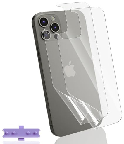 Yonntmmi Schutzfolie Rückseite Folie für iPhone 12 Pro 2 Stück, flexibler TPU-Folie Blasenfreie Weich, Anti-Kratzer, Matte Textur TPU [Non-Panzerfolie] für Panzerglas für iPhone 12 Pro