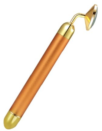 IMIKEYA Bâton de Massage Électrique Visage Doré 24K en Jade de Dongling Effet Tenseur Stimulation Circulation Sanguine Oculaire pour Soin Peau Ferme et Lisse Couleur Couleur Aléatoire