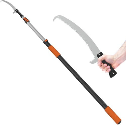 LAANPOLE 6m Pole Saw, Telescopic Tree Pruner for Tree Trimming, Long Reach Pruning Saw with Extension Pole for Backyard, Patio, Garden