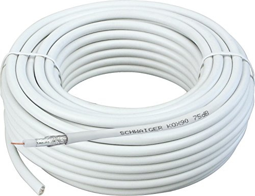 SCHWAIGER GmbH SAT Koaxialkabel unkonfektioniert (7 mm, 75 dB, 15m) weiß KOX90/15 042 98