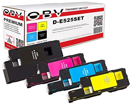 OBV Kompatibel 4X Toner für Dell E525w E525 w - schwarz, Cyan, Magenta, gelb