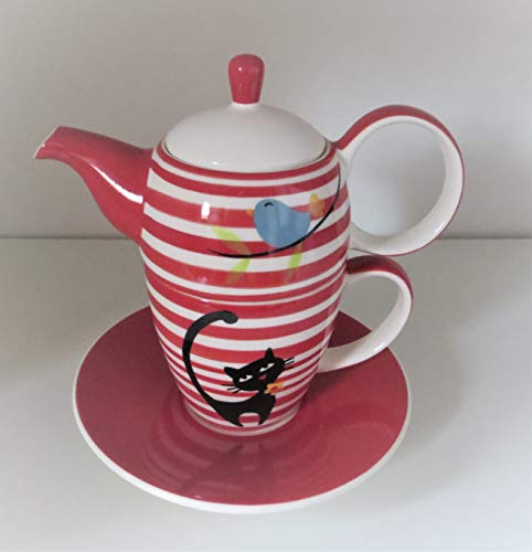 b + d Tee-Set Elly Keramik, 4-teilig Kanne: 0,35 l, Tasse: 0,25 l