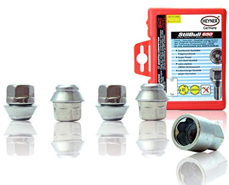Fits Ford Transit Connect Models 2004 To 2011 Heyner Germany StillBull Locking Wheel Nuts M12x1.5 Set 4 Locks Alloys Antitheft Protection Bolts T2-FHO/B