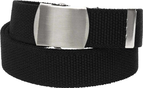Harrys-Collection Damen + Herren Elastischer Stoffgürtel in 35mm Breite!, Farben:schwarz