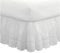 Fresh Ideas Ideas Cache-sommier à œillets froncés avec Style froncé et détails brodés, Longueur de Chute de 35,6 cm, lit Double, Blanc