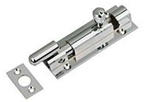 63mm x 25mm (1) Chrome Plated Wide Necked Barrel Bolt
