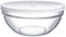 Luminarc Grand 17 cm x 7,5 cm (16,5 cm Dia x 7,6 cm) rond blanc bols en verre Transparent avec couvercle en plastique alimentaire Bols de rangement