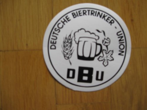 5 Stück Deutsche Biertrinkerunion DBU Aufkleber (Satire) 11 cm Durchmesser Format