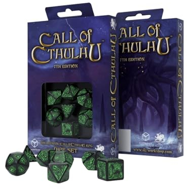 Q-Workshop CTR21 - Call of Cthulhu 7th Edition Dice Set Schwarz & Grün