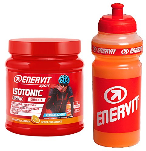 Enervit Isotonic Drink 420 gr Sali Minerali Potassio e magnesio Borraccia Gusto arancia + Borraccia