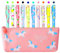 Maomaoyu Süße Einhorn-Geschenke für Mädchen und Jungen, Inklusive 10 Einhorn-Gelstifte und 1 Federmäppchen(Rosa)