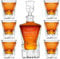 Maverton 950 ml Whiskey Karaffe + 6er Whiskygläser Set mit Gravur - Whisky Dekanter - luxuriöses Design - Kristallglas - für Männer zum Geburtstag - Jahrgang